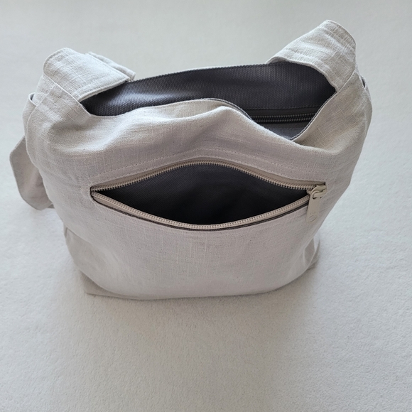 TippyThai | Cotton Twill Crossbody / Shoulder Bag NWOT natural color w/Bow - Picture 6 of 16